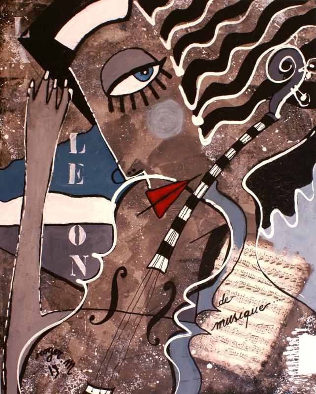 2019 lecon de musique 81 x 65 cm