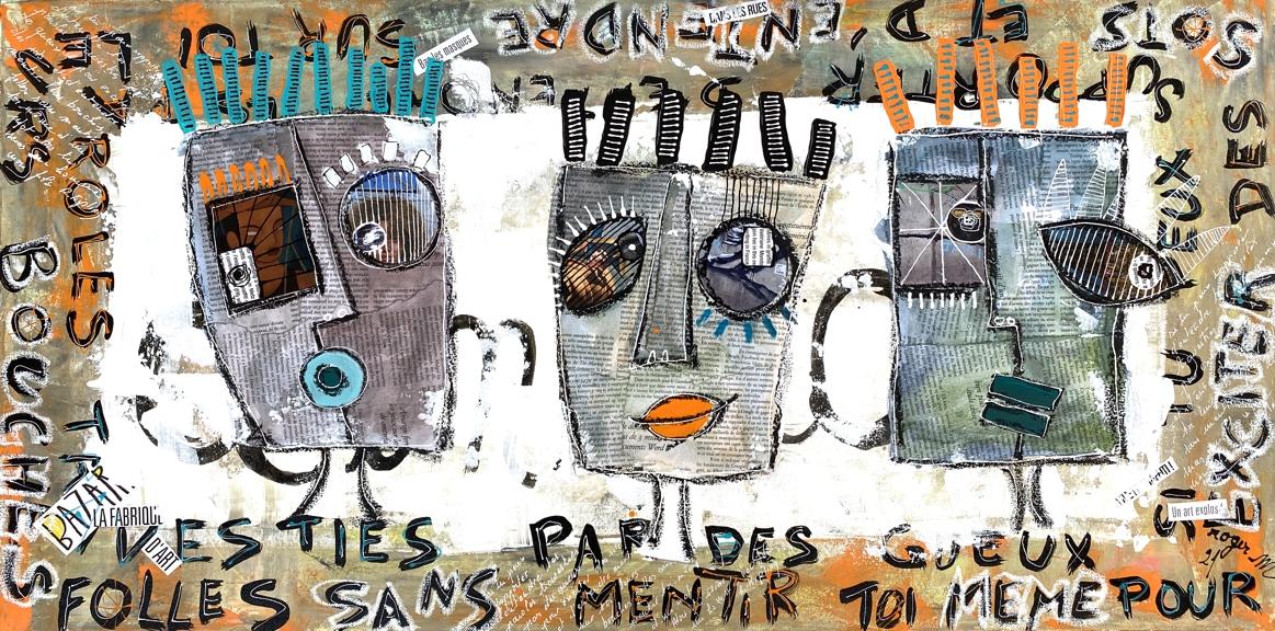 Les Bouches Folles 100 x 50 cm